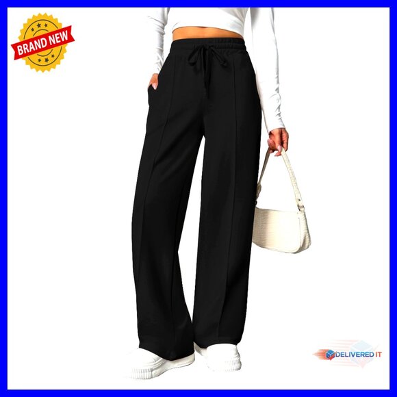 High Waisted Wide Leg Sweatpants with Pockets Active Pants